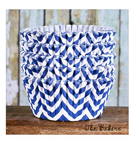 Blue Chevron Cupcake Liners Royal Blue By Thebakersconfections