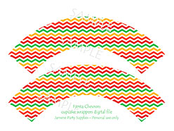 Mexican Fiesta Party Chevron Cupcake Wrappers By JameneInvitations