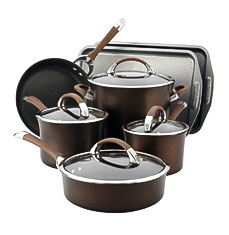 Hard Anodized Nonstick 9 Piece Cookware With 2 Piece Bakeware Set