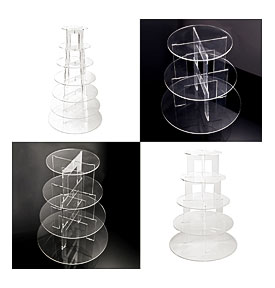 Round Clear Acrylic Cupcake Cake Stand Wedding Party Display Tower 3 5