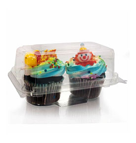 Cupcake Packaging 2 Count Plastic Cupcake Containers – 100 Pack