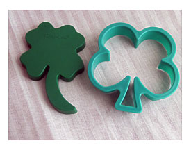 Two Shamrock Cookie Cutters Lucky Four Leaf Clovers Plastic