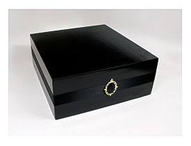 Black & Gold Wooden Wedding Cake Stand Box. Black By DazzlingGRACE