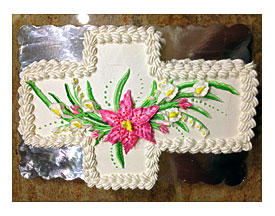 Easter+Cross+Cake Cross Cake With Lilies Cake Decorating How To