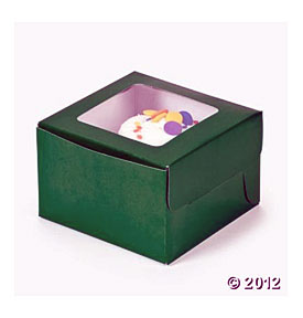 Uniques Shop Green Cupcake Boxes With Window And Insert 12 Ct