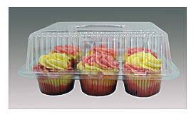 Details 6 Cavity Cupcake Muffin Clear Container Package Of 12 Od 9 3