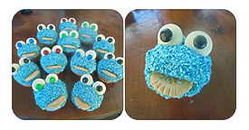 Cookie Monster Cupcakes 12 Cupcakes Desiccated Coconut Vanilla