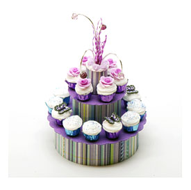 Purple Stripe Cupcake Display Stewart Dollhouse Creations