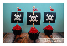 Pirate Ship Flags Cupcake Toppers Makes 12 By LittleFreeRadical