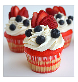 Flag Cupcake Those Blackberries Look Good And The Strawberry Mouth