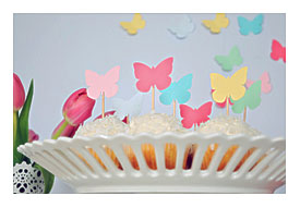 Pretty Cool Life. Diy Butterfly Cupcake Flags And Wall Decoration