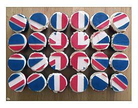Union Jack Cupcake Formation Cakehead Loves Evil