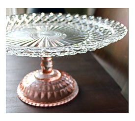 14 Pink Cake Stand Pedestal Glass Cake Stand By TheRocheStudio