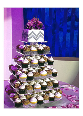 Wedding Cupcake Tower, Square Wedding Cake And Cupcake Stand And