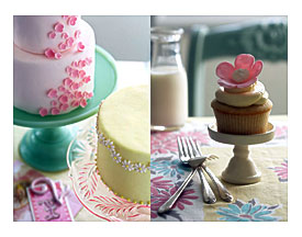 Pink wedding cake jadeite cake stand cupcake stand farmhouse wares