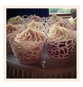 Lace Cupcake Liners On Wedding Cupcakes. Wedding Ideas #2