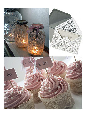 Lace And Mason Jars As Votives – Yes Please And For Cupcake Liners