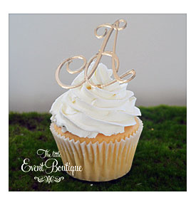 Cupcake Toppers > Cupcake Toppers > Cursive Initial Cupcake Topper