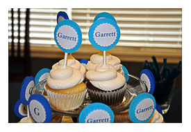 Cupcake Toppers For A Blue Baby Shower