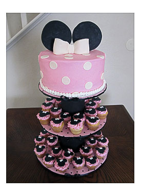 Cupcake+Display Baby Shower Cakes Minnie Mouse Cake Cupcakes & Stand
