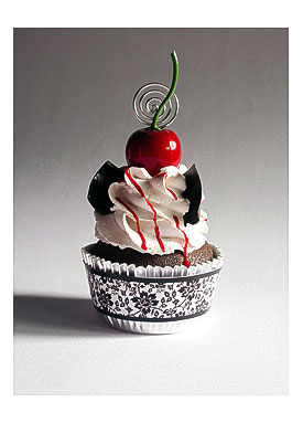 Coal black Forest Faux Cupcake