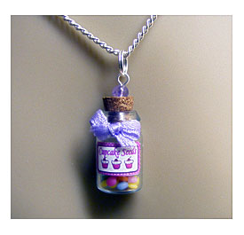 Food Jewelry Cupcake Seeds Miniature Bottle Pendant By NeatEats