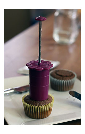 The Plunger Will Then Also Pull Out The "core" Of The Cupcake, Leaving