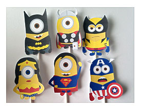 Superhero Minion Cupcake Toppers Superhero Cupcake Toppers 1500x1125