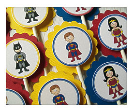 Pics Photos Cupcake Ring Toppers Super Hero Party