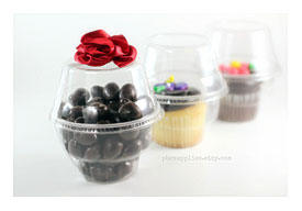 50 Clear Plastic Cupcake Container Candy Favor By PBCSupplies