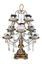 Gold Cupcake Stand Crystal Crystal Draped By PlatinumHomeDesigns