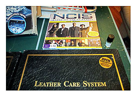 20150530 yardsale drag IMG_0468 NCIS game, Leather Care kits