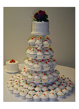 Tiered Wedding Pastry with Cupcakes