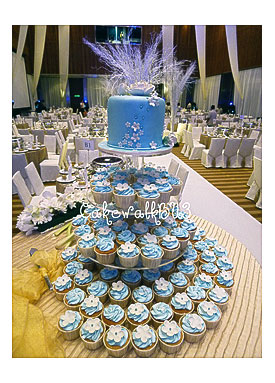 Wedding cake and cupcake tiers