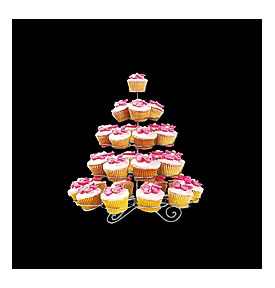 Large Cupcake Holder. Utenlid 4 Tier Square Stacked Party Cupcake And