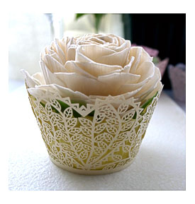 24 Heart Floral Laser Cut Luxury Cupcake Wrapper By DDDaydream