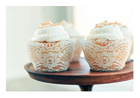 Real Ivory Lace Cupcake Wrappers Liners Wedding Rustic