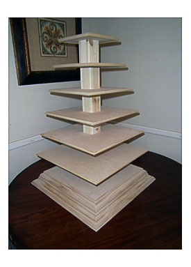 Solid Wood 6 Tier Square Custom Made Convertible Cupcake Or Cake Stand