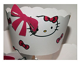 HELLO KITTY Cupcake Wrappers With Bow By Thepartypitstop On Etsy