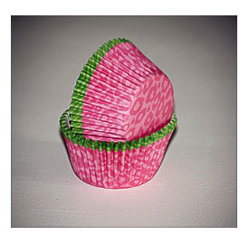 24 Pink & Green Leopard Cupcake Liners Pink Cheetah Cupcake Paper