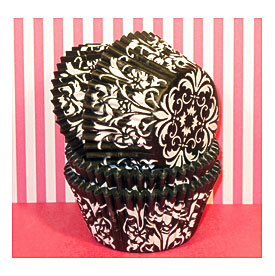 Black Damask Designer Heavy Duty Cupcake By Sweettreatssupplies