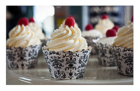 Black And White Damask Cupcake Wrappers