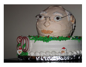 Cake pan on 10 inch round cake pan all butter cream icing eye glasses