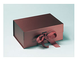 Pearl Red A5 Deep Gift Boxes With Slots And Changeable Ribbon