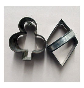 Cookie Or Cake Cutters In Tin Large Card Party Shapes Diamond And Club