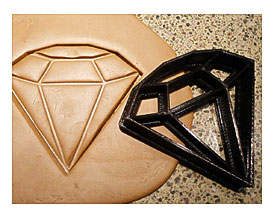 3D Printed Geometric Diamond Cookie Cutter Felt