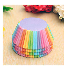 100Pcs Colorful Rainbow Paper Cake Cupcake Liners Baking Muffin Cup
