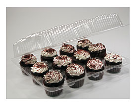 12 Cavity Cupcake Container Deep Dome 100 Case Z PCC 12CC