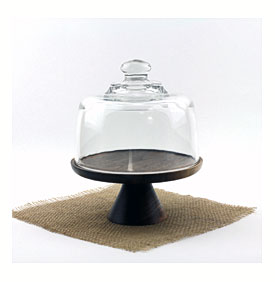 Walnut Cake Stand With Glass Dome Wooden Cake By WoodExpressions