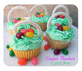 Easter Egg Basket Cupcakes Six Sisters' Stuff